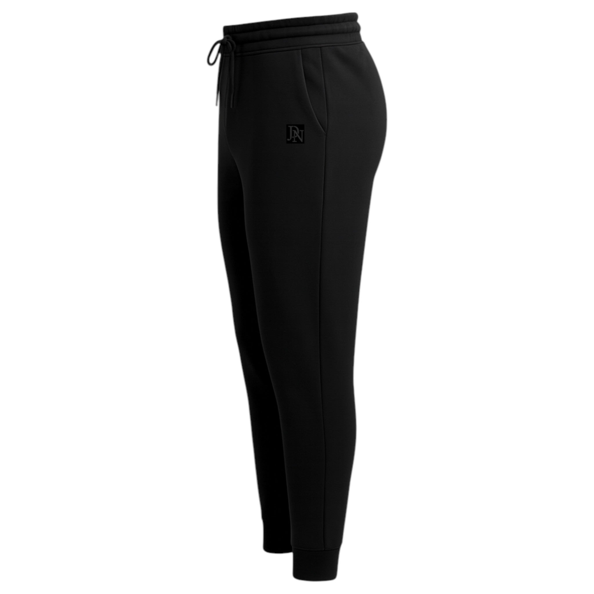 Men's JDN branded hooded tracksuit set in black – plain hoodie with kangaroo pocket and matching joggers loungewear activewear